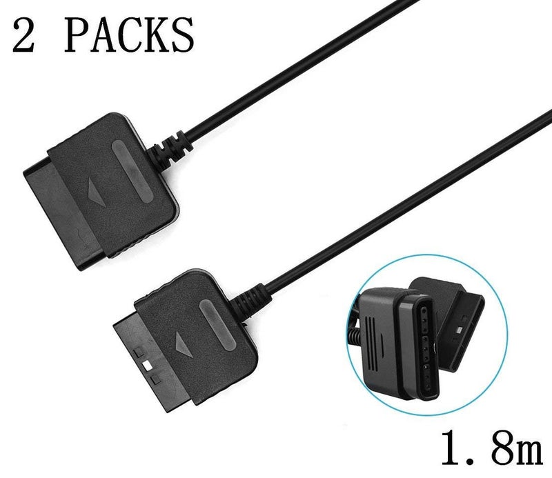 tesha 2PACK PS2 Controller Extension Cable Cord 6ft/1.8m Controller Extension for Sony PlayStation 2 PS2 Game Console - Image 5